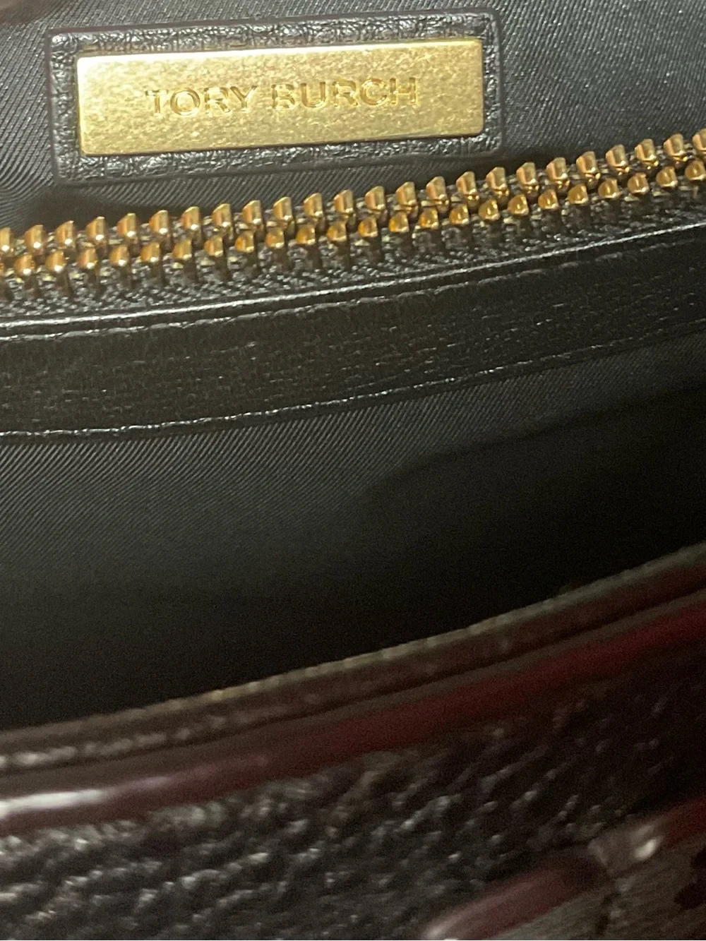 Tory Burch McGraw Triple Compartment Black Leather Satchel Bag